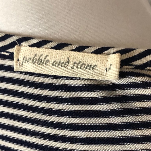 Anthropologie Pebble & Stone Striped Pom Pom Trim Boho Tank Sz S - Picture 7 of 7